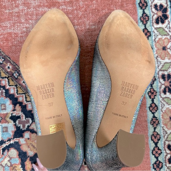 Maryam Nassir Zadeh Isa Pump Silver Metallic Heels NWT - Picture 4 of 8